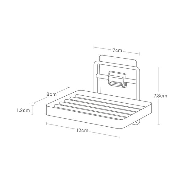 Biela samodržiaca kovová nádobka na mydlo Film Hook – YAMAZAKI-image-4