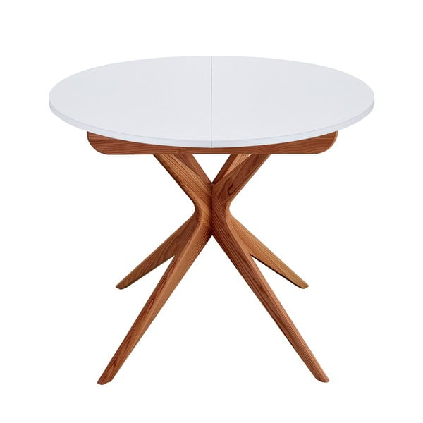 Okrúhly rozkladací jedálenský stôl s prídavnou doskou ø 90 cm Jubi – Ragaba