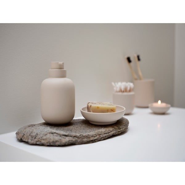 Béžový kameninový kúpeľňový organizér na vatové tampóny Sensu – Zone-image-1