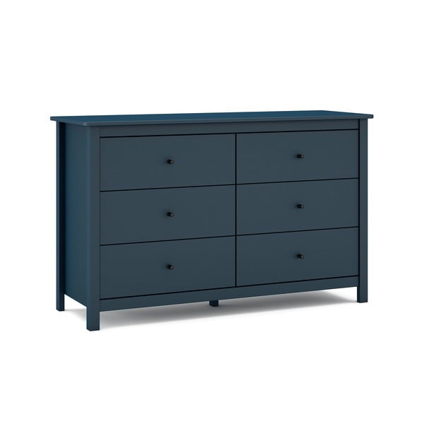 Tmavomodrá nízka komoda z borovicového dreva 130x80 cm Misti - Marckeric-image-3