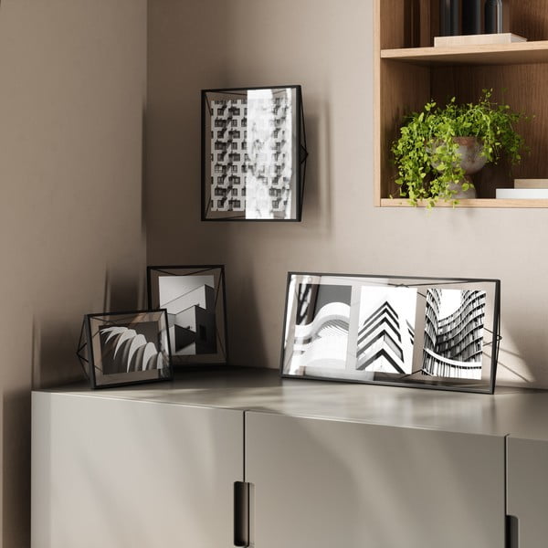 Čierny kovový rámček stojací/na stenu 23x18 cm Prisma – Umbra-image-3