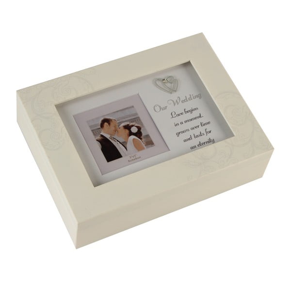 Hracia skrinka s rámikom na fotografiu Celebrations Ou Wedding, 8 × 8 cm