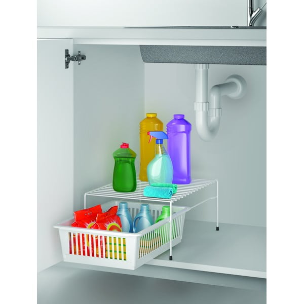 Biela antikoro prídavná polica s úložným priestorom Metaltex Dino-image-4