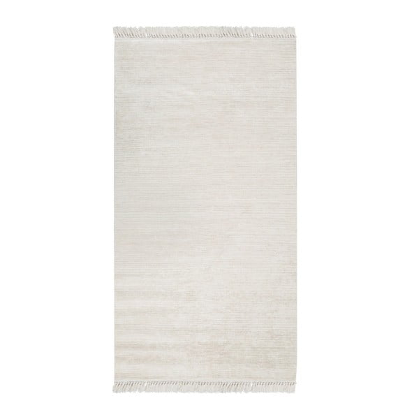 Zamatový koberec Deri Dijital Kaluna Cream, 80 x 150 cm