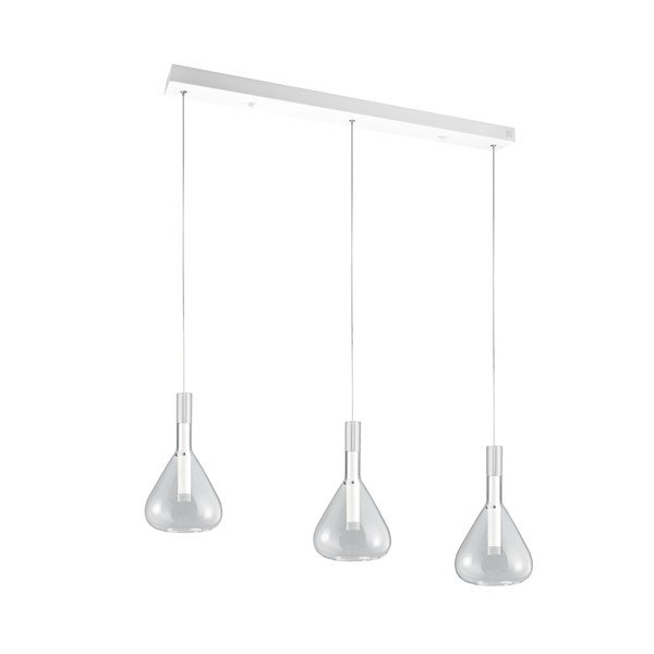 Biele LED závesné svietidlo so skleneným tienidlom Cipera – CINQUE-image-1