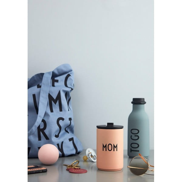 Ružový/béžový termo hrnček 350 ml Mom – Design Letters-image-1