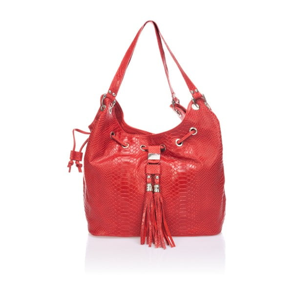 Červená kožená kabelka Lisa Minardi Ascocenda