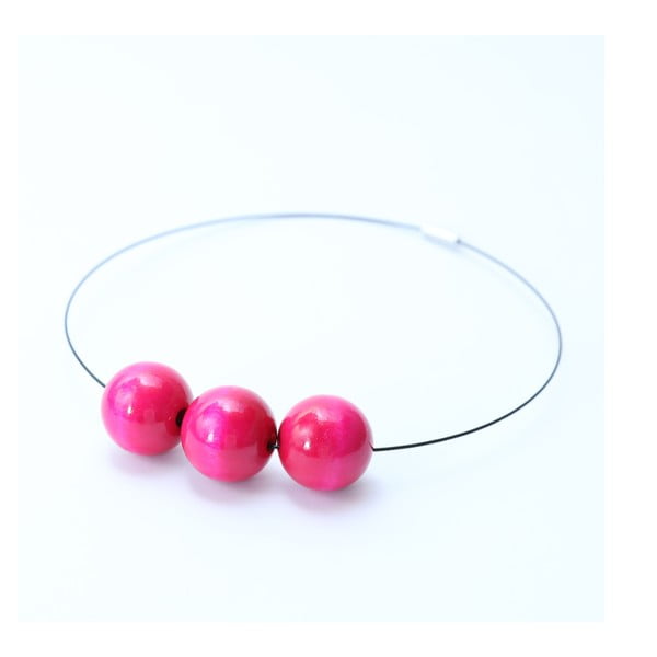 Ružový drevený náhrdelník Ko-ra-le Simple