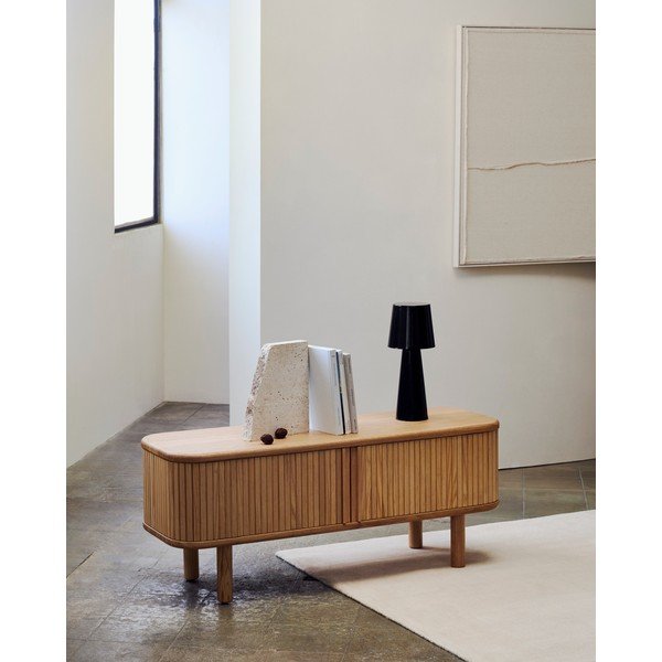 TV stolík v dekore jaseňa v prírodnej farbe 120x50x40 cm Mailen – Kave Home-image-1