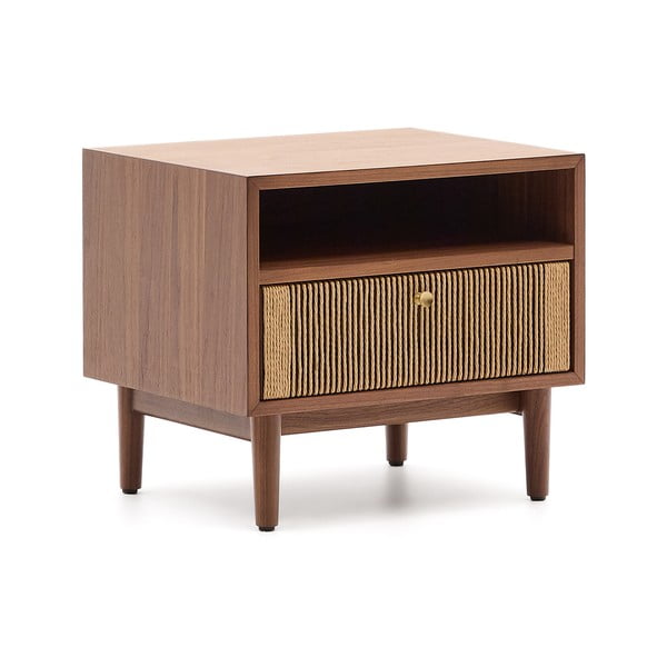 Hnedý nočný stolík v dekore orecha Elan – Kave Home-image-2