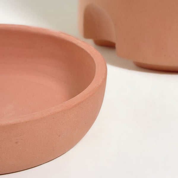 Terakotový samozavlažovací kvetináč s miskou Kave Home Lelis, výška 26 cm-image-1