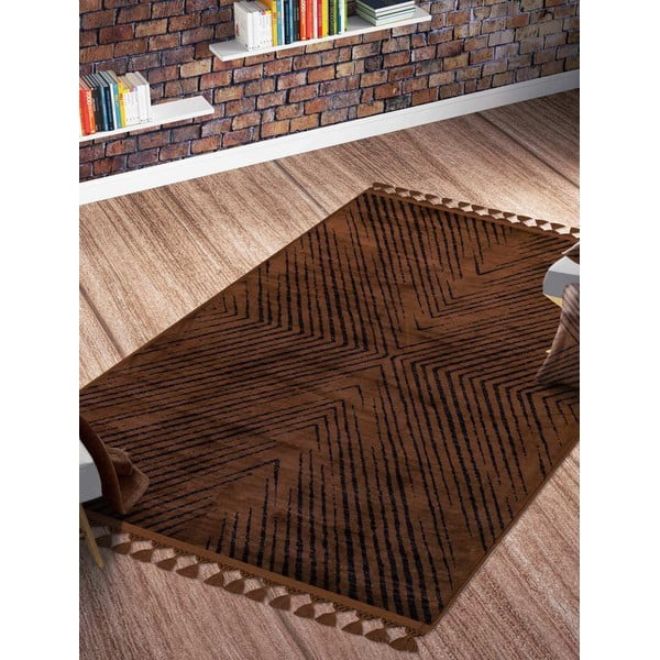 Hnedý umývateľný koberec 180x120 cm - Vitaus-image-1