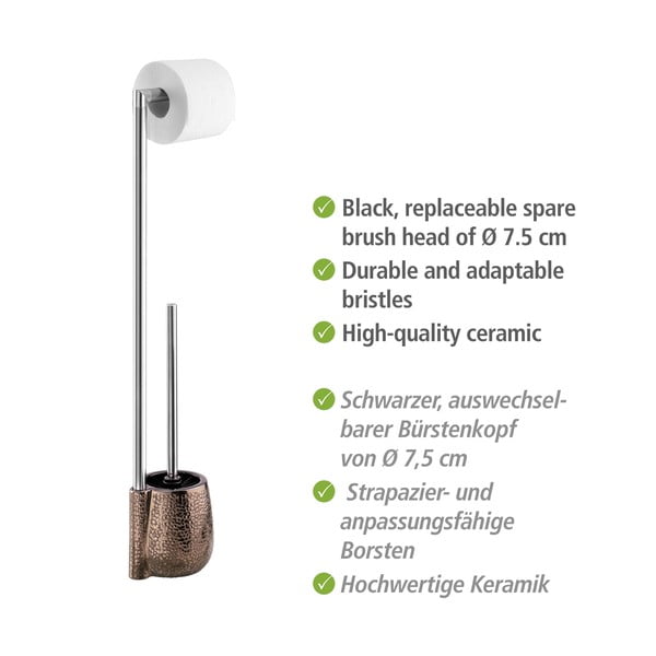 Hnedý keramický stojan na toaletný papier s kefou Marrakesh – Wenko-image-4