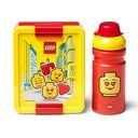 Set žlto-červeného desiatového boxu a fľaše na pitie LEGO® Iconic