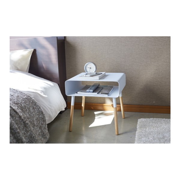 Biely odkladací stolík YAMAZAKI Plain, výška 35 cm-image-4