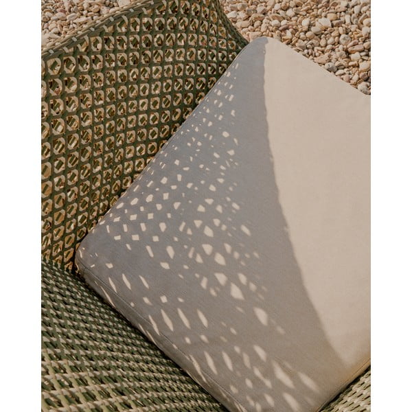 Drevené záhradné kreslo v zelenej a prírodnej farbe Olbia – Kave Home-image-3