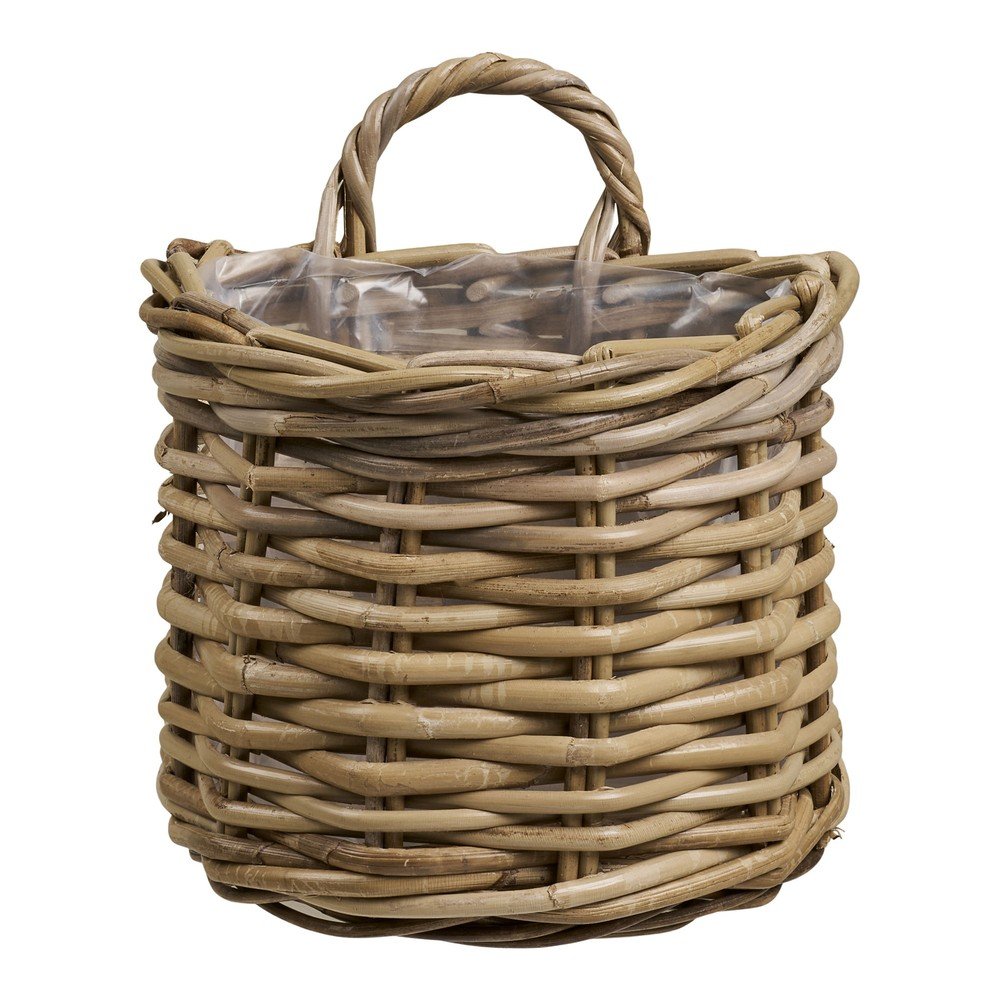 Ratanový obal na kvetináč na bylinky/závesný a nástenný Keli – House Nordic