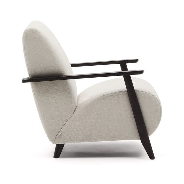 Béžové/krémové ženilkové kreslo Meghan – Kave Home-image-2