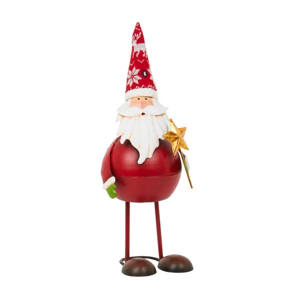Dekorácia Archipelago Round Red Bouncing Santa With Star, 44 cm