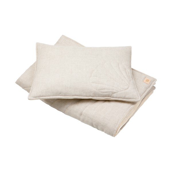 Béžová ľanová súprava do postieľky Sand - Moi Mili-image-1