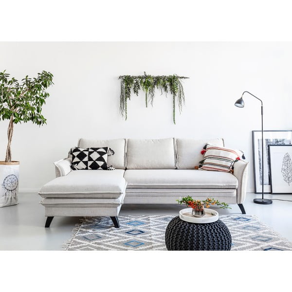 Svetlobéžová rozkladacia rohová pohovka Miuform Charming Charlie, ľavý roh-image-3