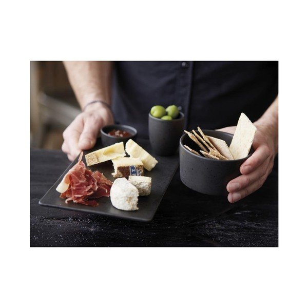 Čierny kameninový servírovací podnos Bitz Mensa, dĺžka 30 cm-image-1