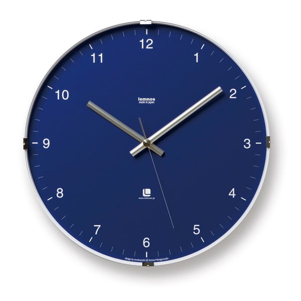 Modré nástenné hodiny Lemnos Clock North, ⌀ 32 cm
