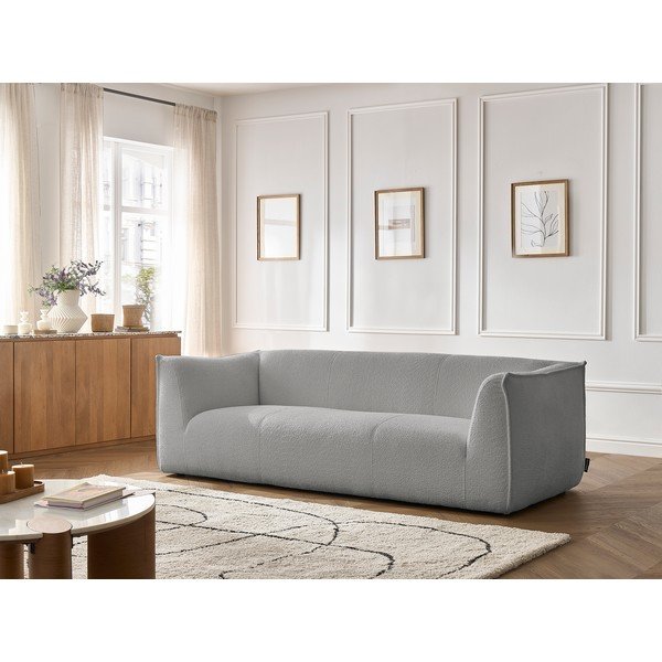 Svetlosivá pohovka z textílie buklé 242 cm Giorgia – Bobochic Paris-image-1