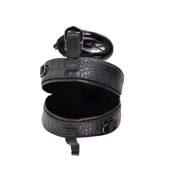 Čierna kožená listová kabelka Mangotti Bags Aura-image-3