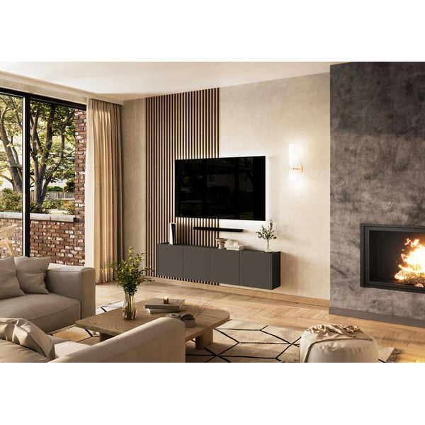 Antracitový TV stolík 183x45 cm Piana – Germania-image-1