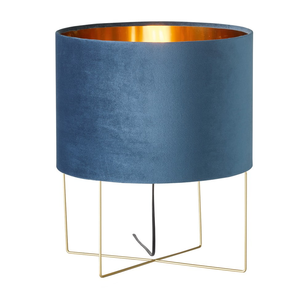 Modrá stolová lampa Fischer & Honsel Aura, výška 43 cm
