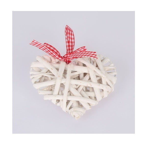 Biela závesná ratanová dekorácia Dakls Heart
