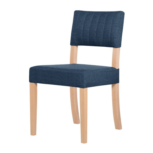 Denimová modrá stolička s hnedými nohami Ted Lapidus Maison Néroli
