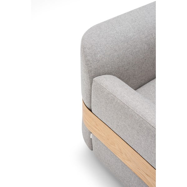 Svetlosivý modul pohovky (ľavý roh) zo zmesi vlny a ľanu Hugg - Gazzda-image-3