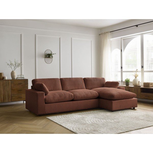 Oranžová menčestrová rohová pohovka Belair – Bobochic Paris-image-1