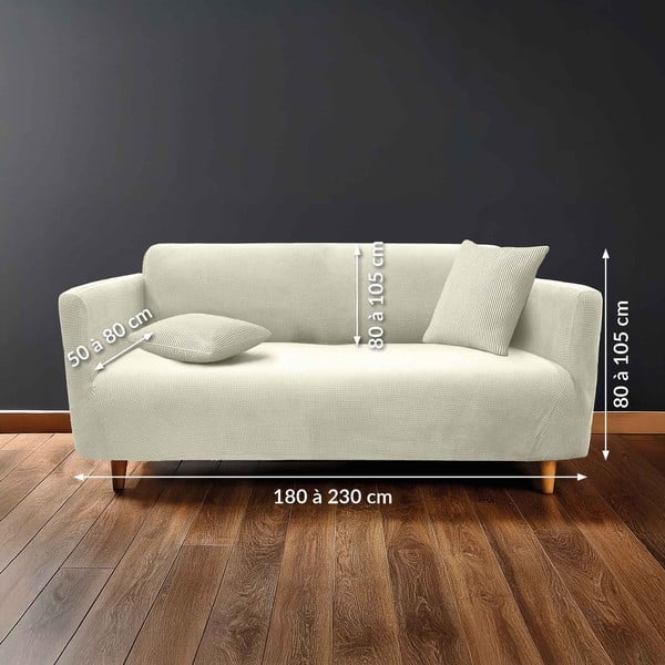 Krémový 3-miestny napínací poťah na pohovku Sacha – douceur d'intérieur-image-1