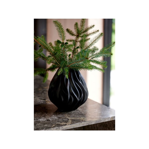 Čierna porcelánová váza Morsø Flame, výška 23 cm-image-3