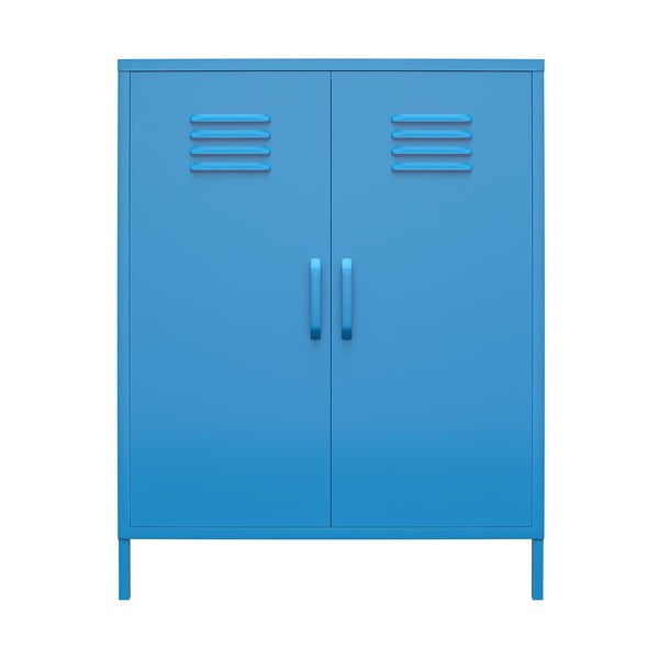 Modrá kovová komoda Novogratz Cache, 80 x 102 cm