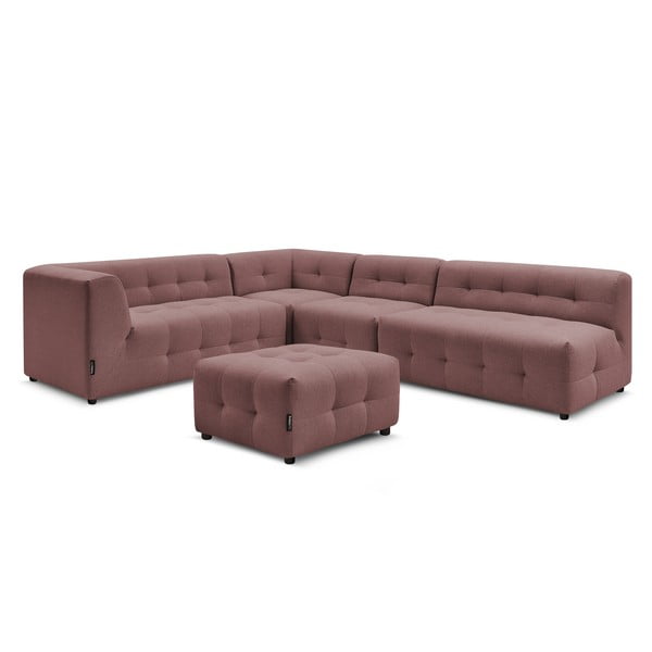 Tmavoružová rohová pohovka (ľavý roh) Kleber - Bobochic Paris-image-3