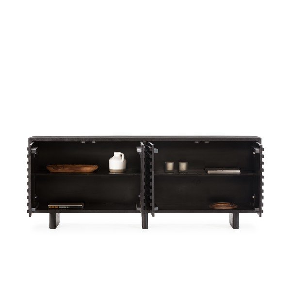 Čierna komoda z mangového dreva 200x80x40 cm Inaya – MOME-image-4