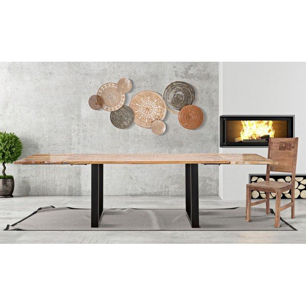 Rozkladací jedálenský stôl s prídavnou doskou s doskou z mangového dreva 90x180 cm Edge – Mauro Ferretti-image-1