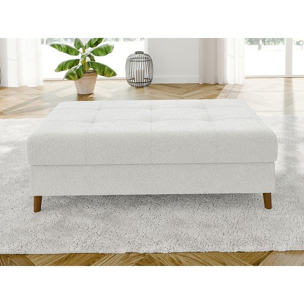 Biela podnožka z textílie buklé Ariella – Ropez-image-1