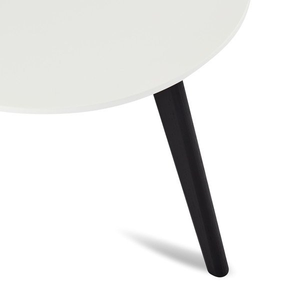 Čierno-biely konferenčný stolík s nohami z dubového dreva Furnhouse Life, Ø 48 cm-image-2