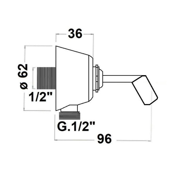 Mosadzný diel na pripojenie sprchy v lesklo striebornej farbe ø 6 cm – Sapho-image-1