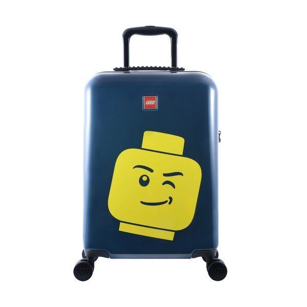 Modrý kufor na kolieskach LEGO® Luggage Minifigure Head 20"