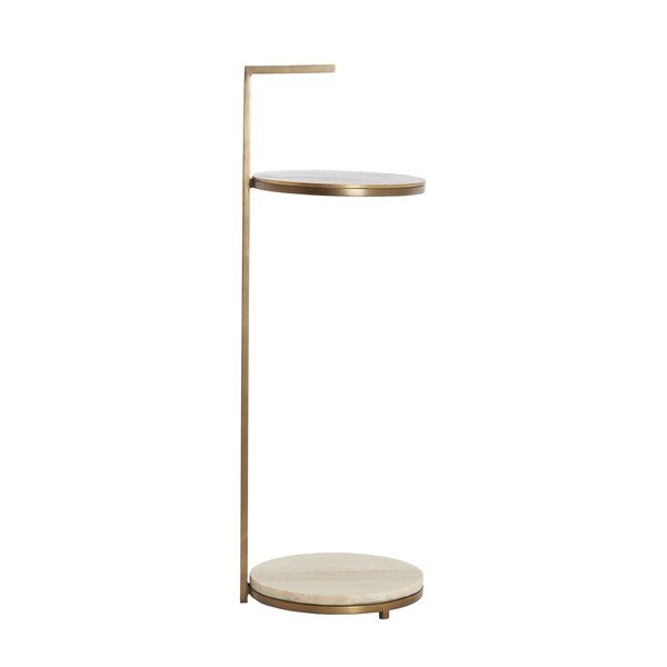 Okrúhly odkladací stolík s mramorovou doskou ø 26 cm Leda – Light & Living-image-3