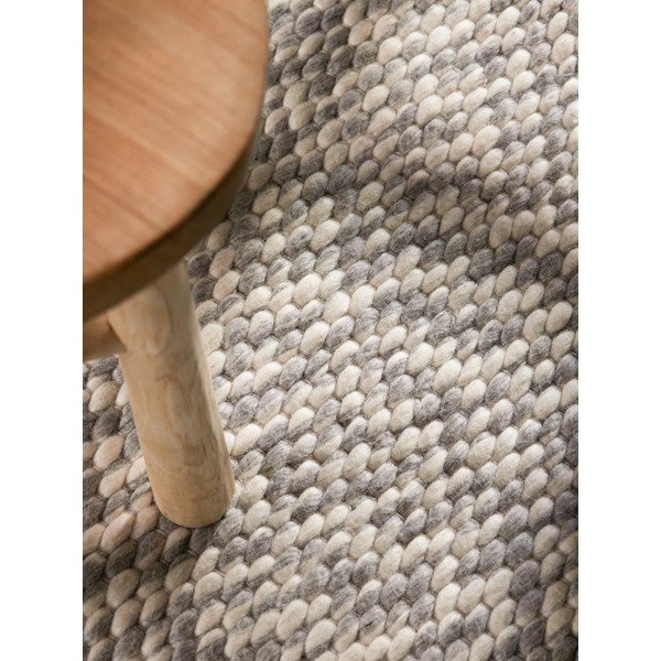 Svetlosivý/krémový ručne tkaný vlnený okrúhly koberec ø 160 cm Lyon Beans – Elle Decoration-image-2