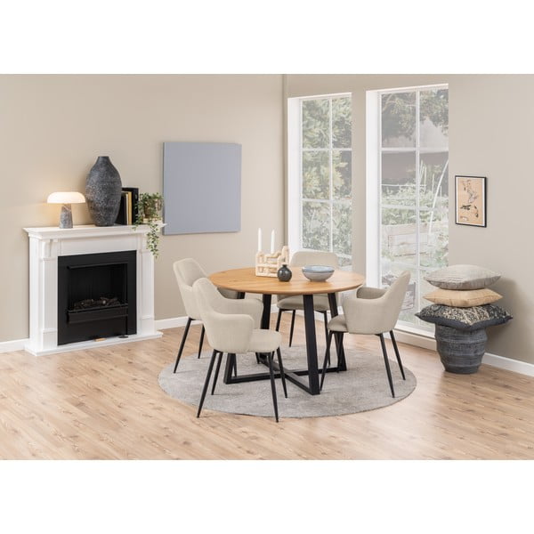 Krémovobiele čalúnené jedálenské kreslá v súprave 2 ks Ilsa – Actona-image-3