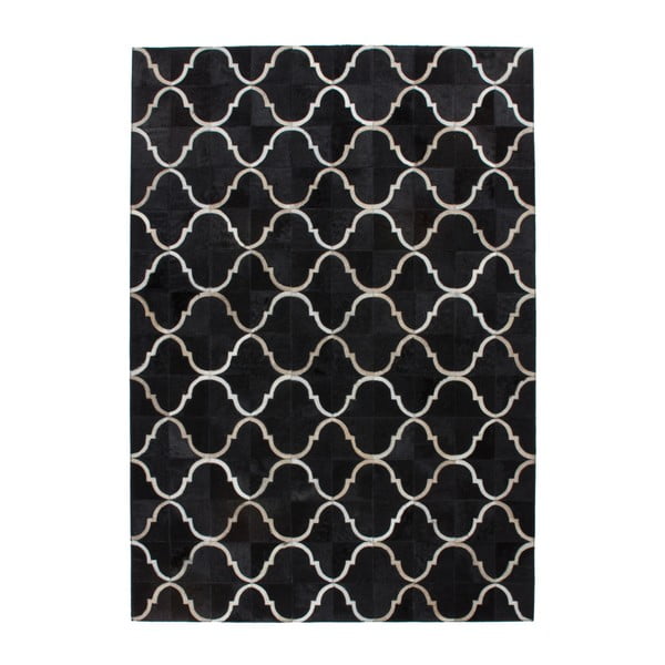Čierny kožený koberec Eclipse, 160x230cm