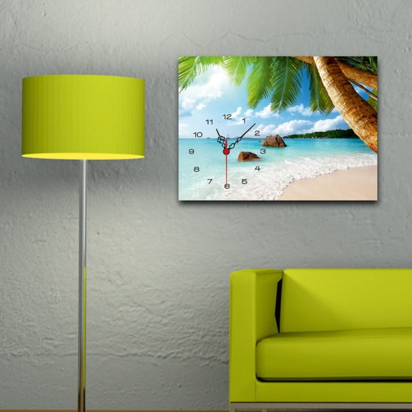 Nástenné hodiny v obraze Tropical Paradise Palm-image-1